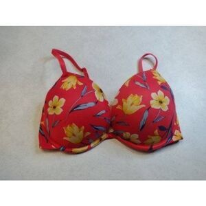 Victoria's Secret PINK Size 32D Super Push Up Bra Floral Plunge